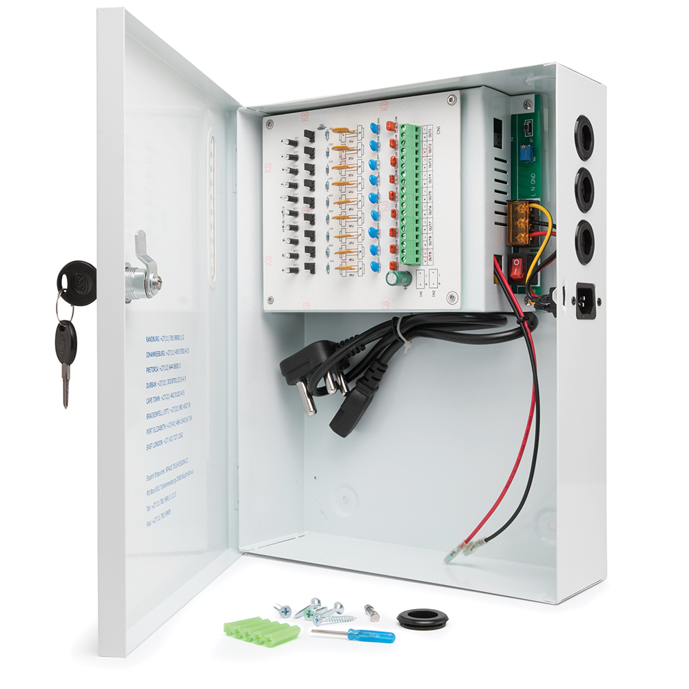 CCTV 12V 10A 9 Way Box Type PSU Battery Backup