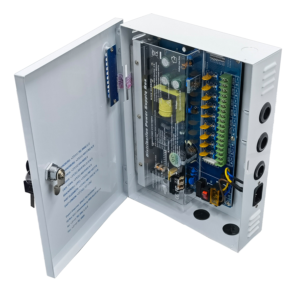 CCTV 12V 10A 9 Way Box Type PSU Battery Backup - Image 2