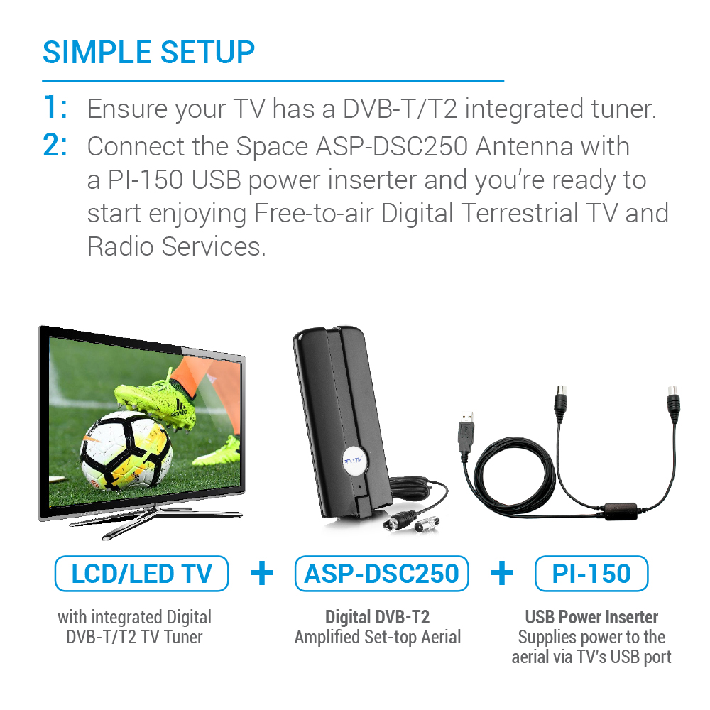 Space Amplified DVB-T/T2 Indoor Antenna - Image 2