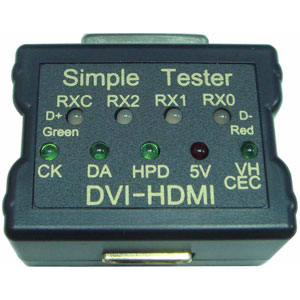 DVI-D HDMI CABLE TESTER WITH USB POWER CABLE AND BATTERY BOX