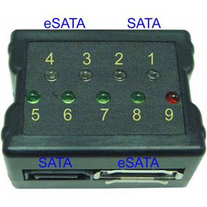 TESTER SATA-ESATA CABLE TESTER WITH USB POWER CABLE AND BATTERY BOX