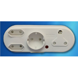 1X16A+2X5A FLAT+1X5A ROUND+ ILLUMINATED