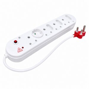 8-Way Surge Protected Multiplug | 4 x 16A Sockets + 3 x 5A 2-Pin + 1 Round Socket | Overload Protection