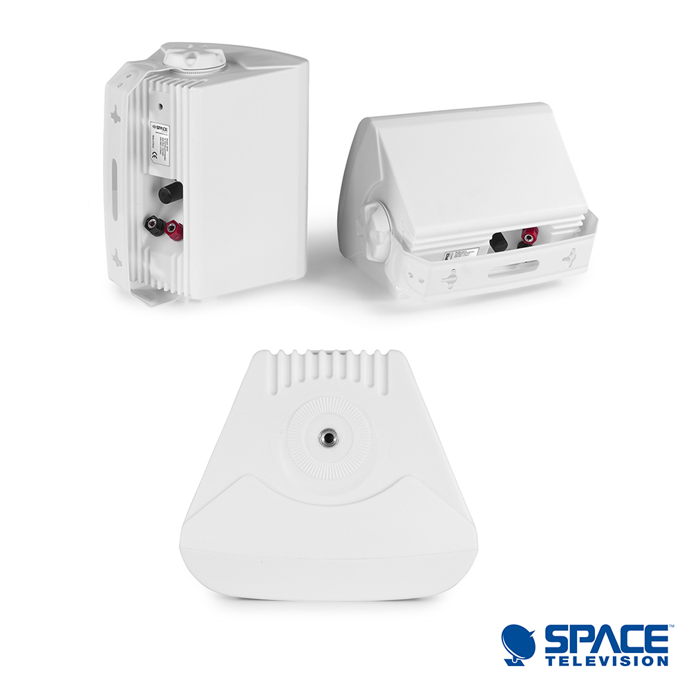 Space Audio Indoor Outdoor 8 Ohm 100V Speakers White Pair - Image 3