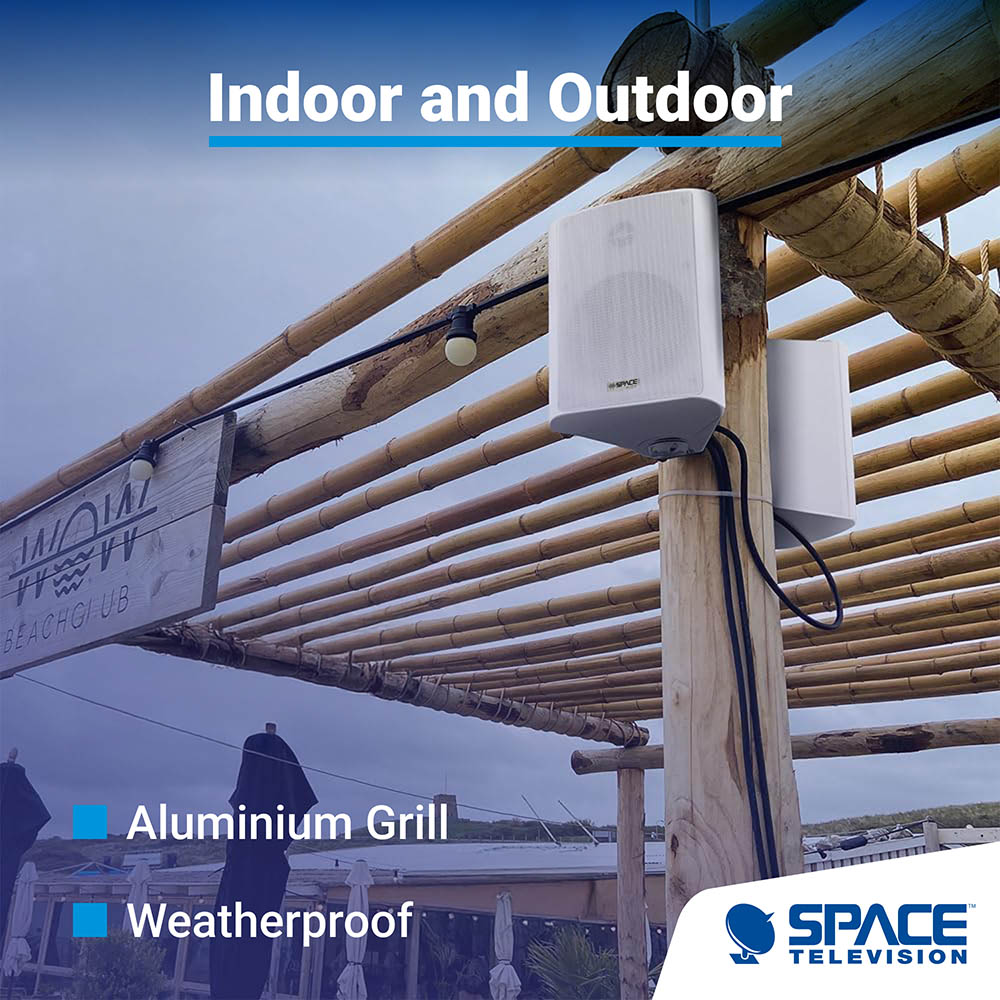 Space Audio Indoor Outdoor 8 Ohm 100V Speakers White Pair - Image 5