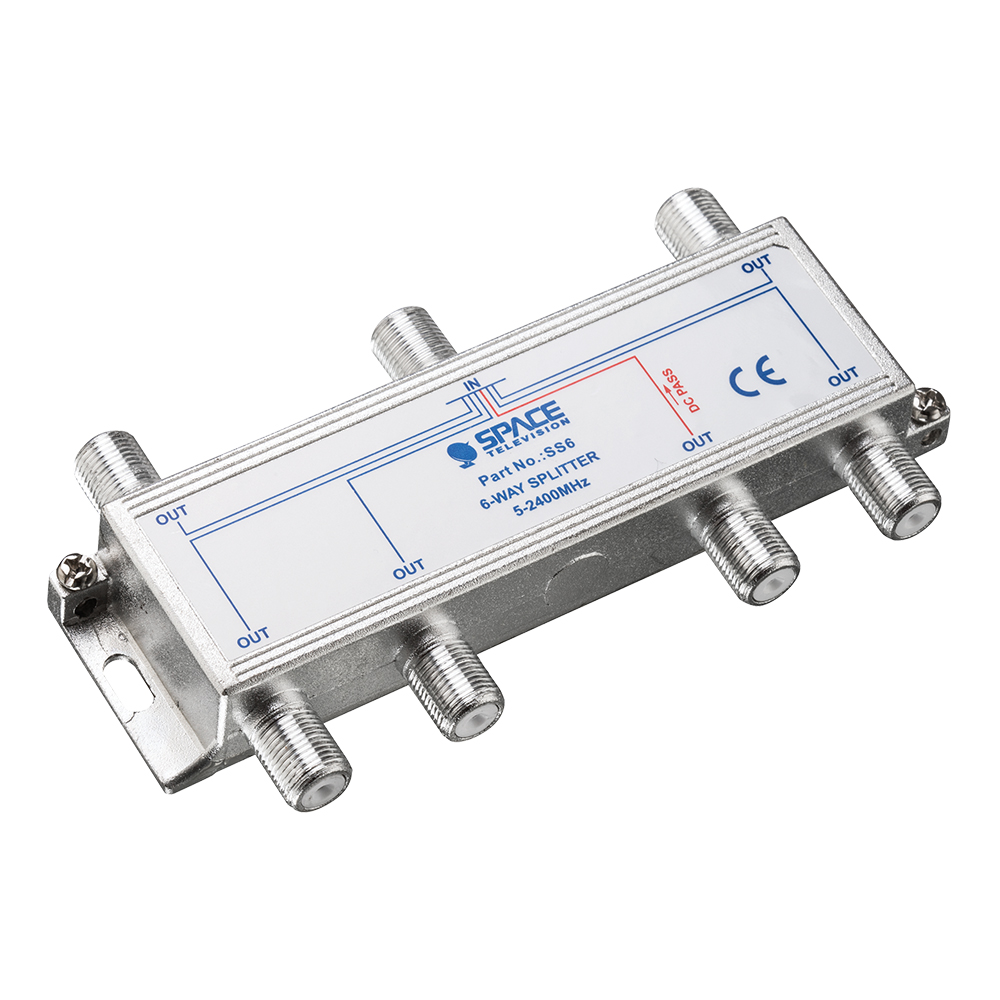SS6 – 6 Way Splitter DC one Leg 5-2400MHz
