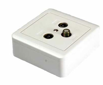 2X2 TV/FM/SAT Plastic Surface Box Only