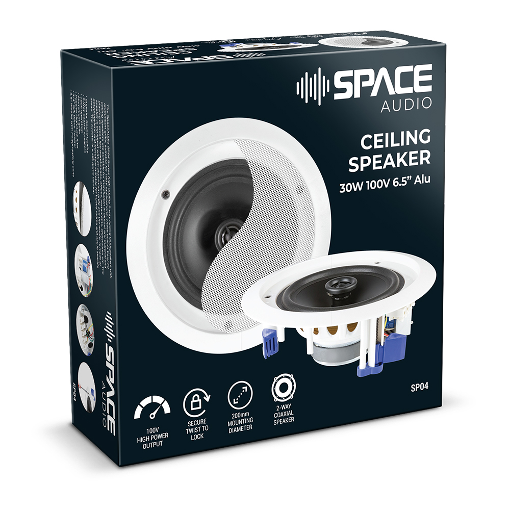 Space Audio Ceiling Speaker 40W 100V 6.5” Aluminium - Image 7