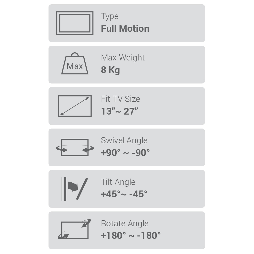 Single Monitor Desktop Mount 13"- 27" max 8kg - Image 4