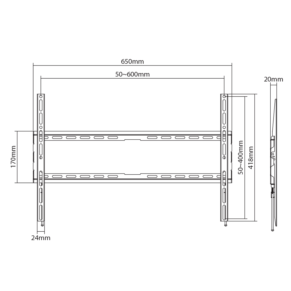 Flat Screen Wall Mount - Ultra Slim Fixed 37"-70" 35kg - Image 6