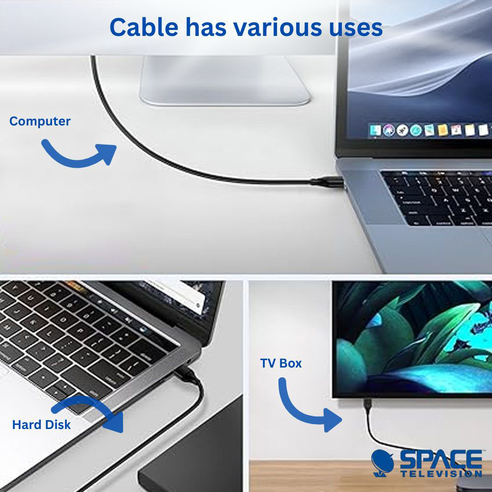 USB Type A Male to USB Type A Male extension Cable 3m - Image 2