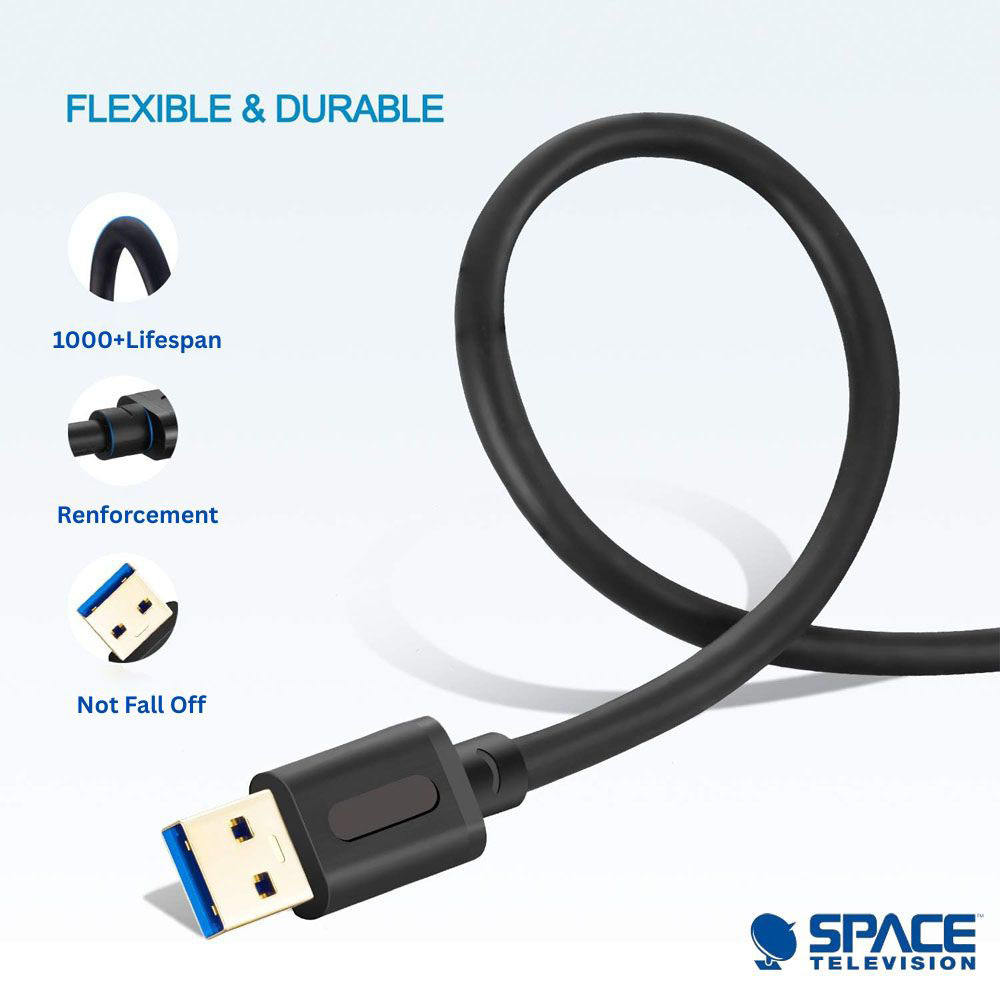 USB Type A Male to USB Type A Male extension Cable 3m - Image 4