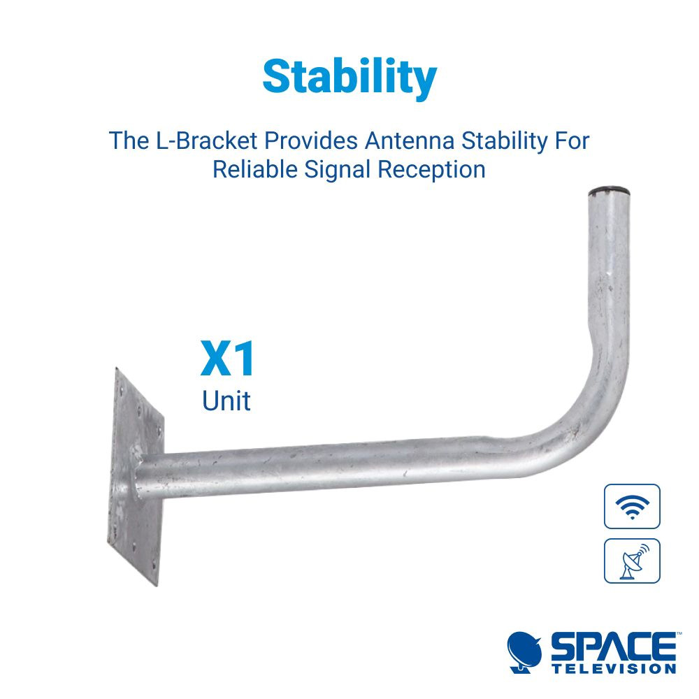L-shape Wall Bracket – Electro Plated (200x400x38mm) DStv Approved - Image 3