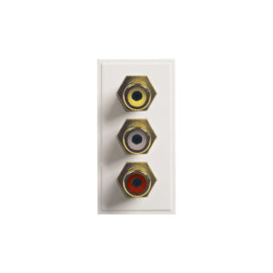 3x RCA Wall Plate Insert with F-Connectors (WPI-RCA/RWY)