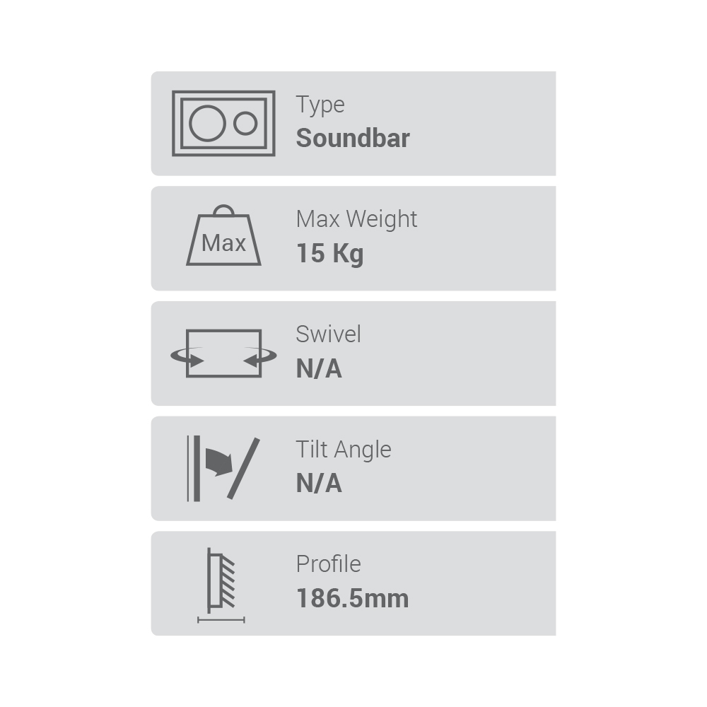 Sound Bar Bracket - Mount above or under 32"-70" 15kg - Image 6