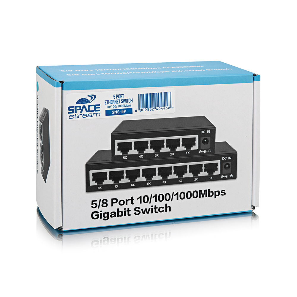 Space Stream 5 Port 10/100/1000m Ethernet Switch (SNS-5P) - Image 3