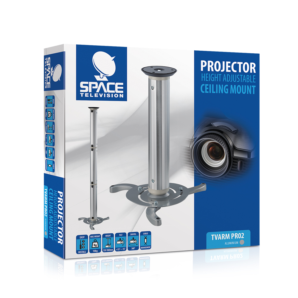 Projector Bracket Ceiling Mount - Height Adjustable 360° 10kg - Image 6