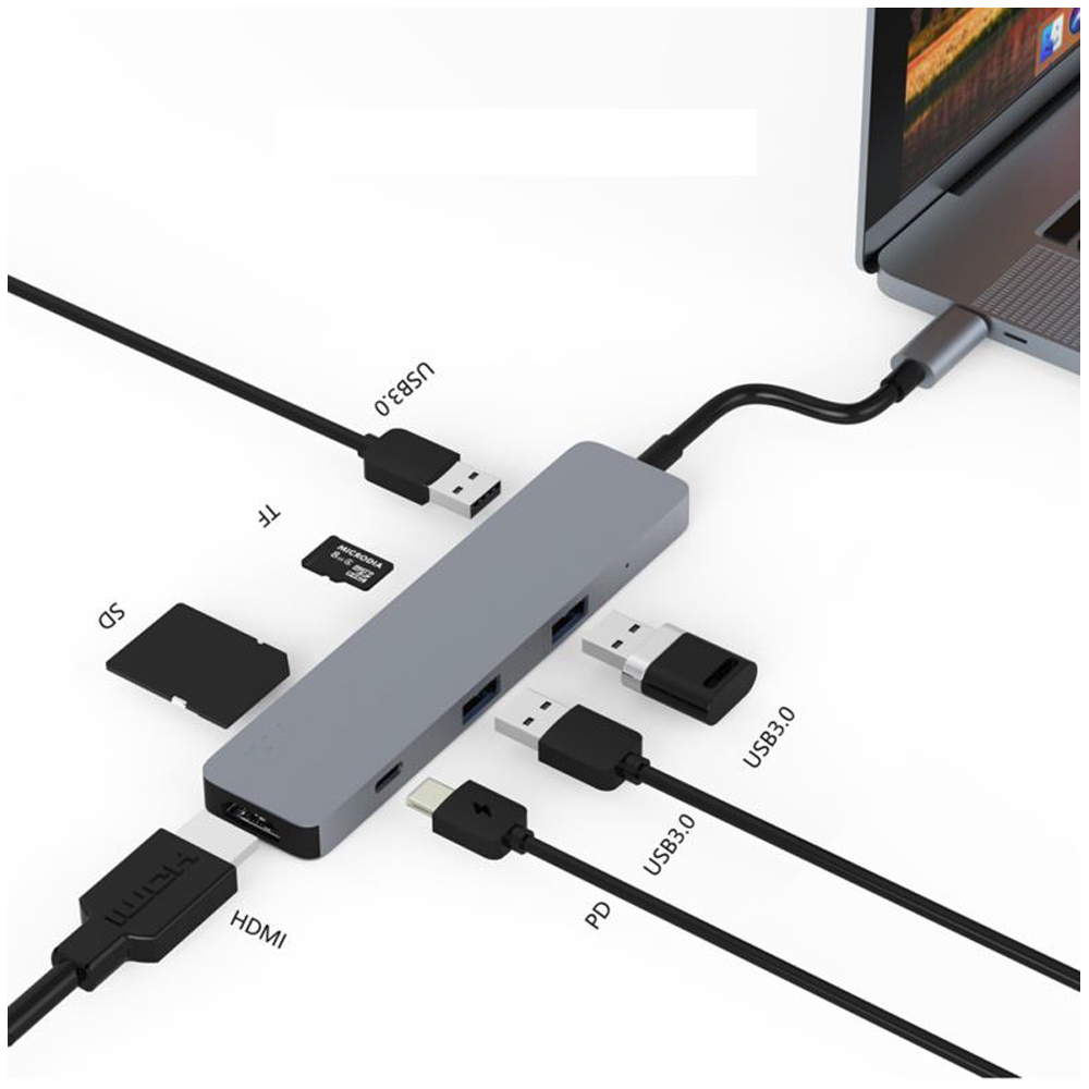 7-in-1 USB-C Slimline Hub with 4K HDMI - EW-TC-107 - Image 4
