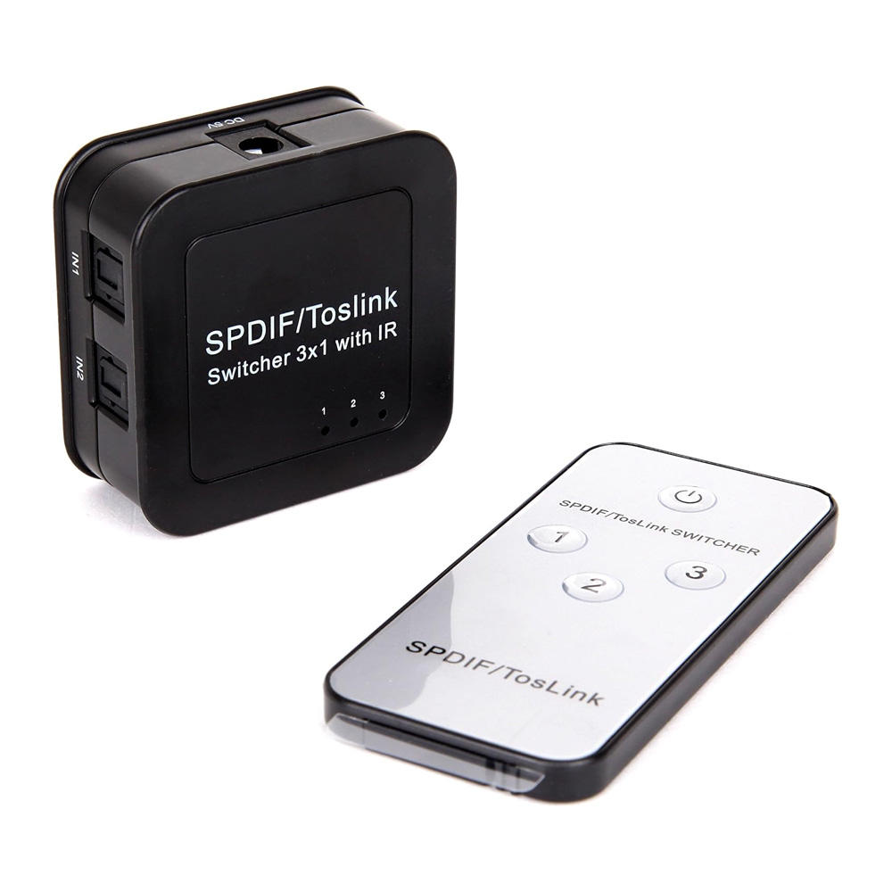 Digital Optical Toslink Audio 3x1 Switcher With Remote - Image 2