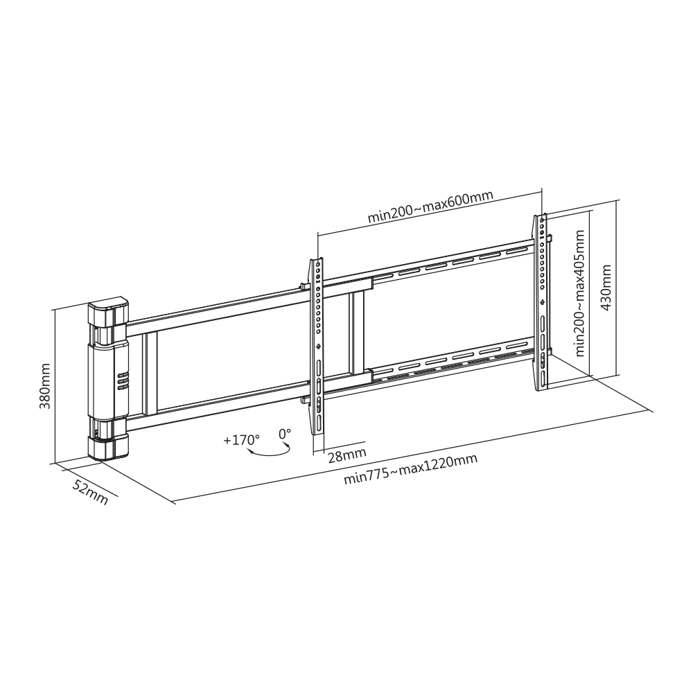 Motorized Swing Wall Mount with Remote Control - 32"-75" 50kg - Image 6