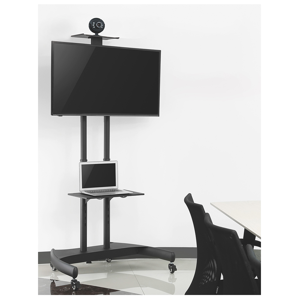 Economy Tilt Height-Adjustable Steel Mobile AV Trolley - Image 5