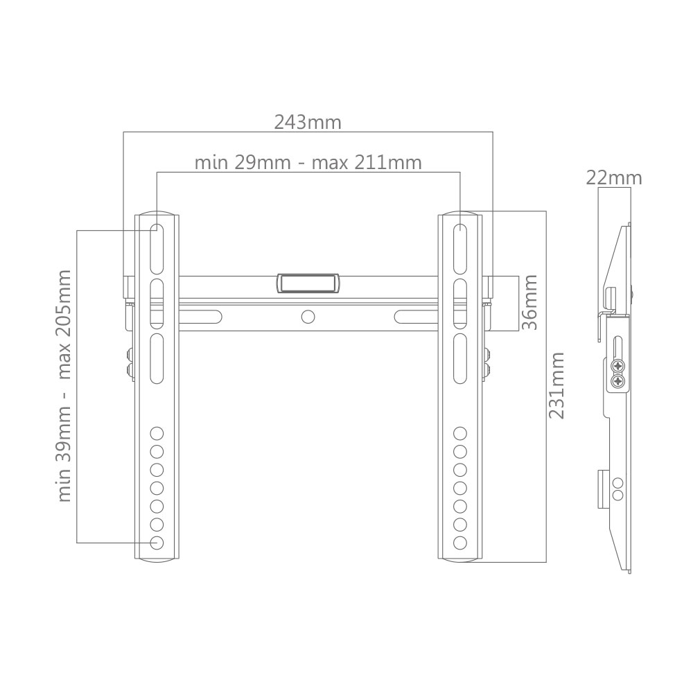 Economy Slim Fixed Wall Mount 23"to 42" 40kg - Image 2
