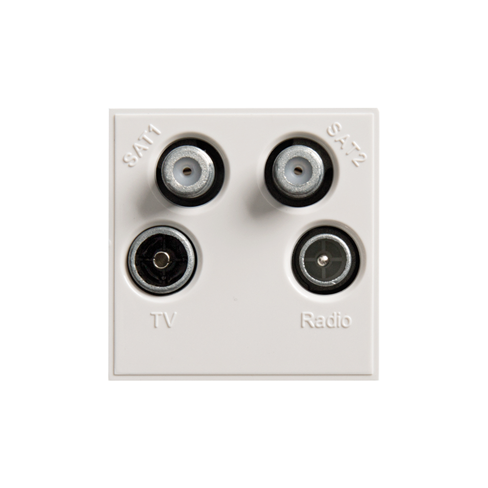 TV/Radio/SAT1/SAT2 Wall Plate Insert (WPI-SWO/2)
