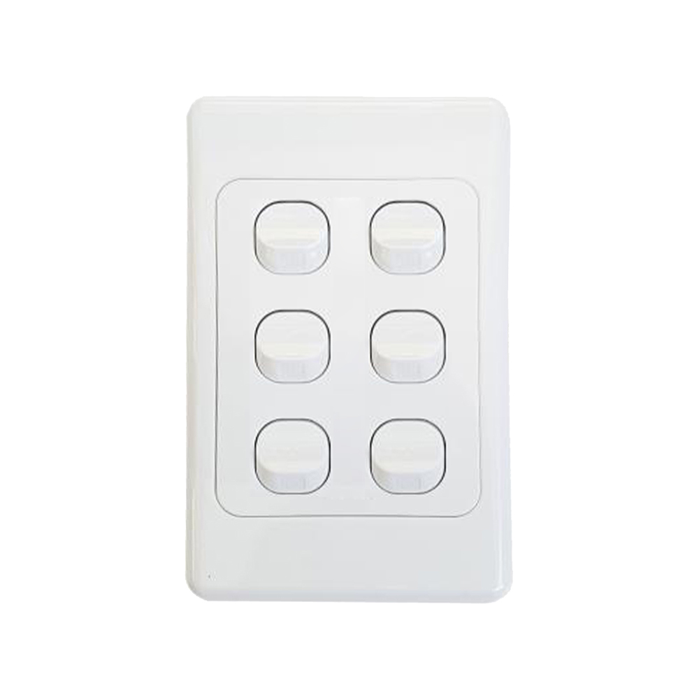 Wall Plate 6 Gang 2 Way Light Switch (WPL/6)