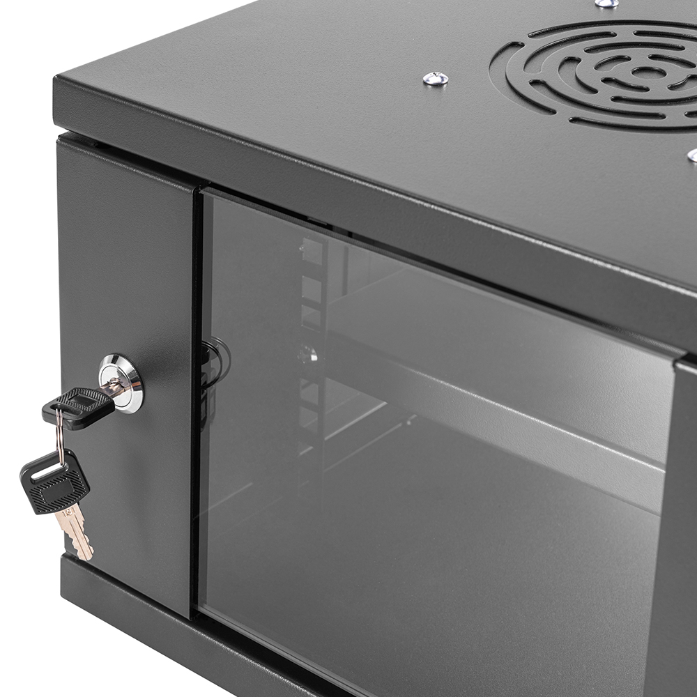4U Wall-Mounted 10inch Lockable Network Cabinet (SR-4UF-MINI) - Image 3