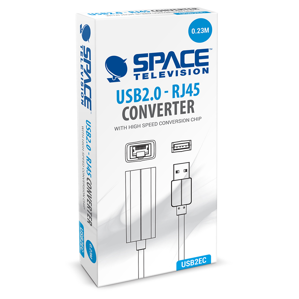 USB 2.0 Male to RJ45 Female Network Adapter (USB2EC) - Image 2