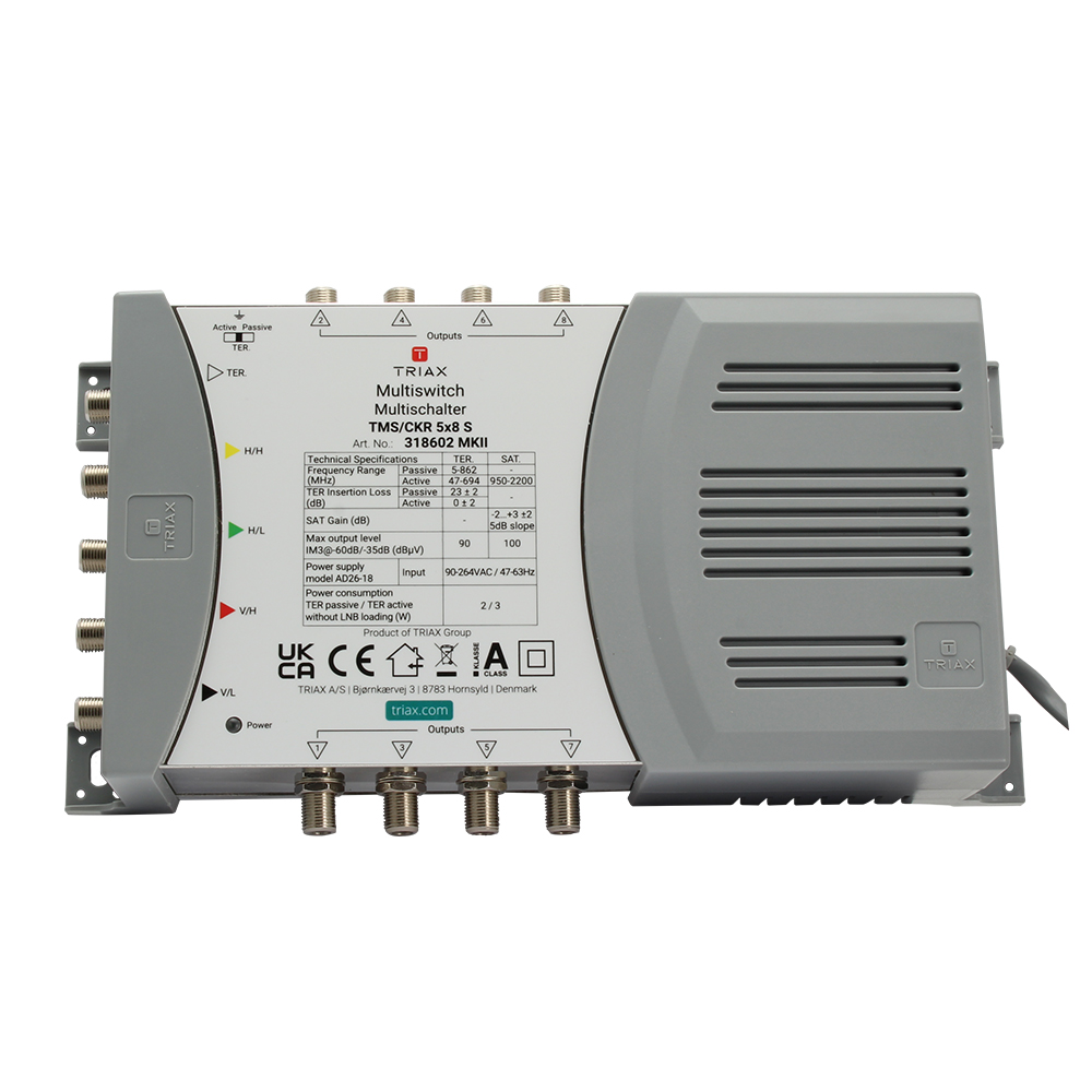 Triax 318602 Standalone Multiswitch 5in-8out (TMS-CKR580S) - Image 2