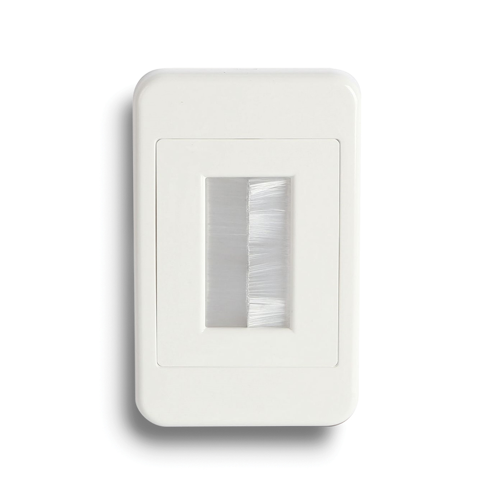 4x2 Flat Nose Media Cable Management Wall Plate - WFC4X2-BR