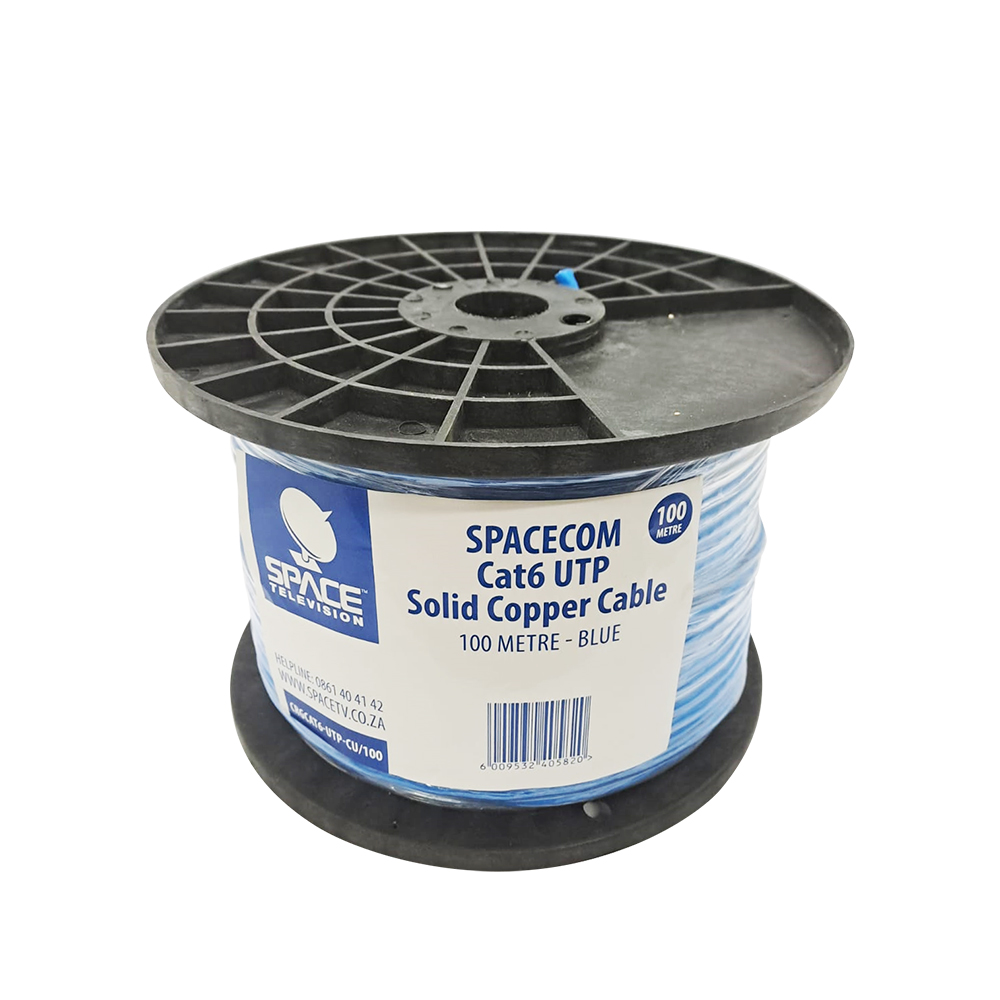CAT6 UTP Solid Copper Cable Blue PVC 100m