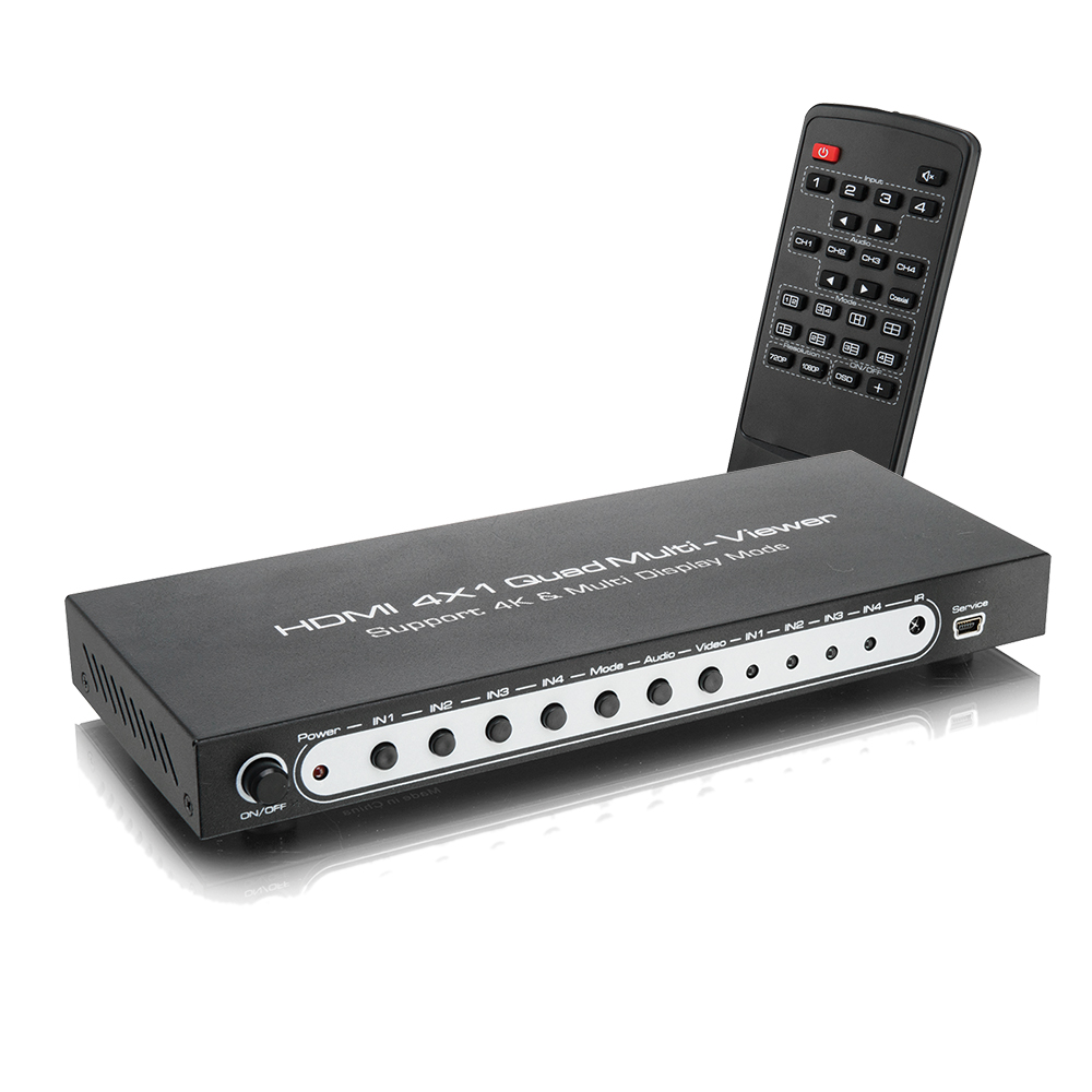 4K HDMI 4x1 Quad Multi-viewer with Seamless Switcher