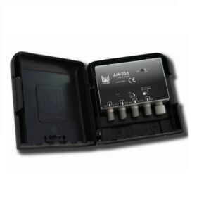 ALCAD AM-256 UHF/UHF-DAB/FM 32dB Masthead Amplifier – 12V DC