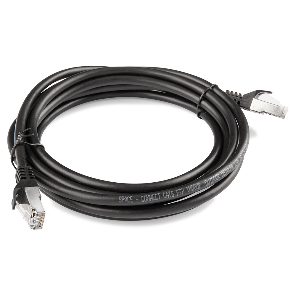 SPACE CONNECT 7M SHIELDED U/V PROTECTED CAT6 FTP NETWORK PATCH CABLE- 7 METERS-BLACK/PE