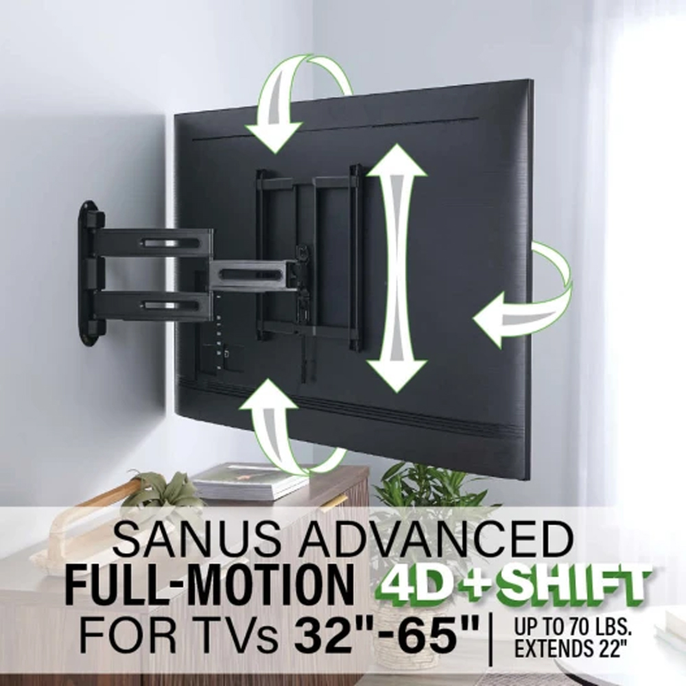 SANUS Full-Motion TV Wall Mount for 32"-65" TV's - Image 2