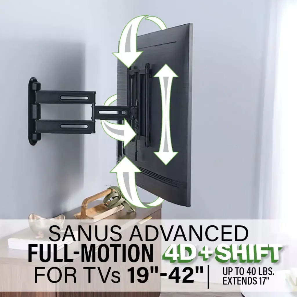 SANUS Full-Motion TV Wall Mount for 19"-43" TV's - Image 2