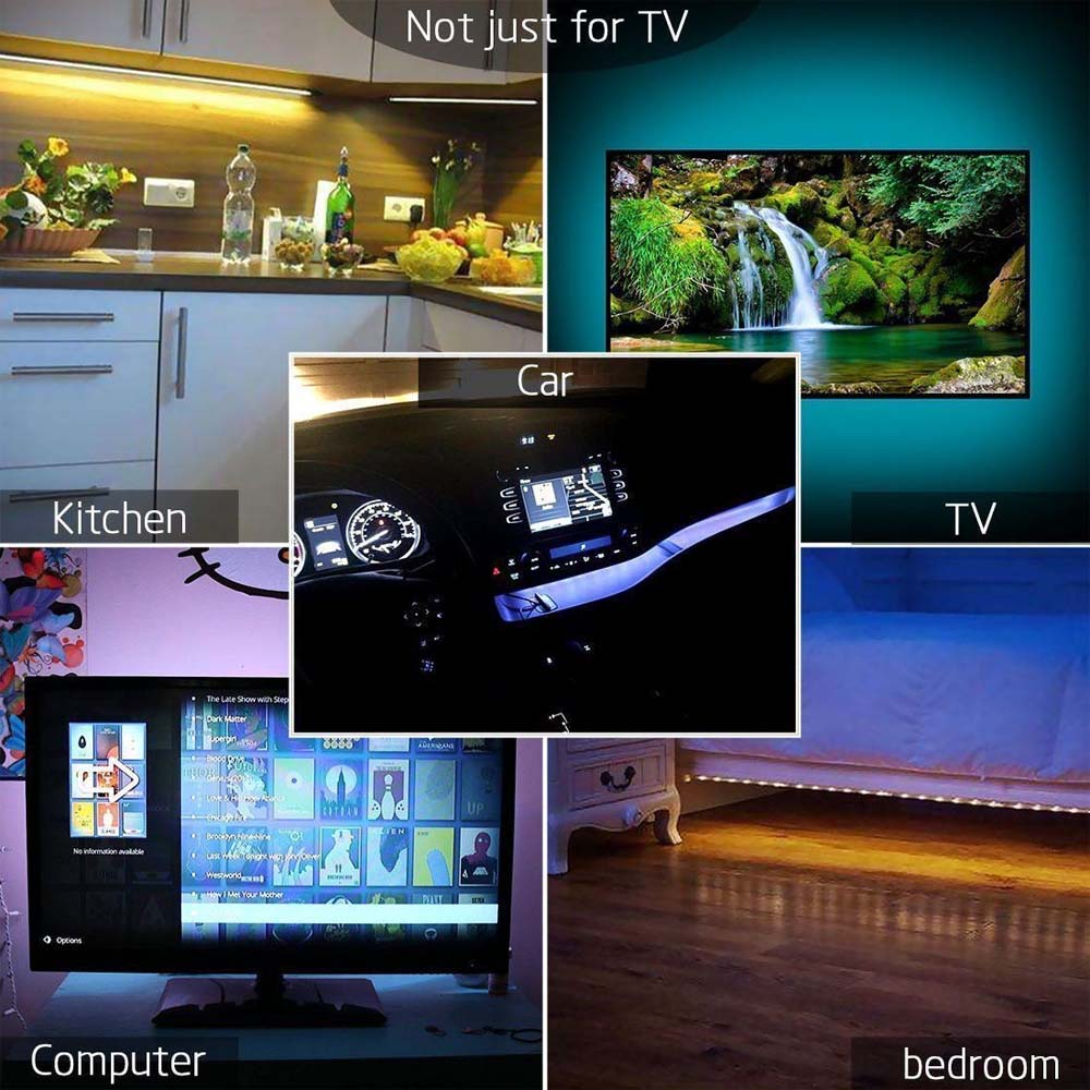 USB LED Bias TV Strip Light 2m with Remote - Image 3
