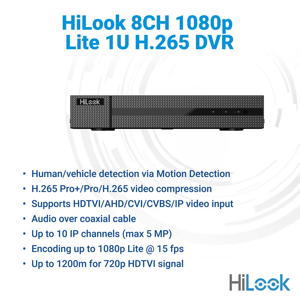 HiLook 8CH 1080p Lite 1U H.265 DVR - Image 3