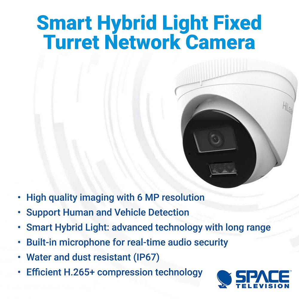 HiLook 6MP Smart Hybrid Light Dome Camera - Image 5