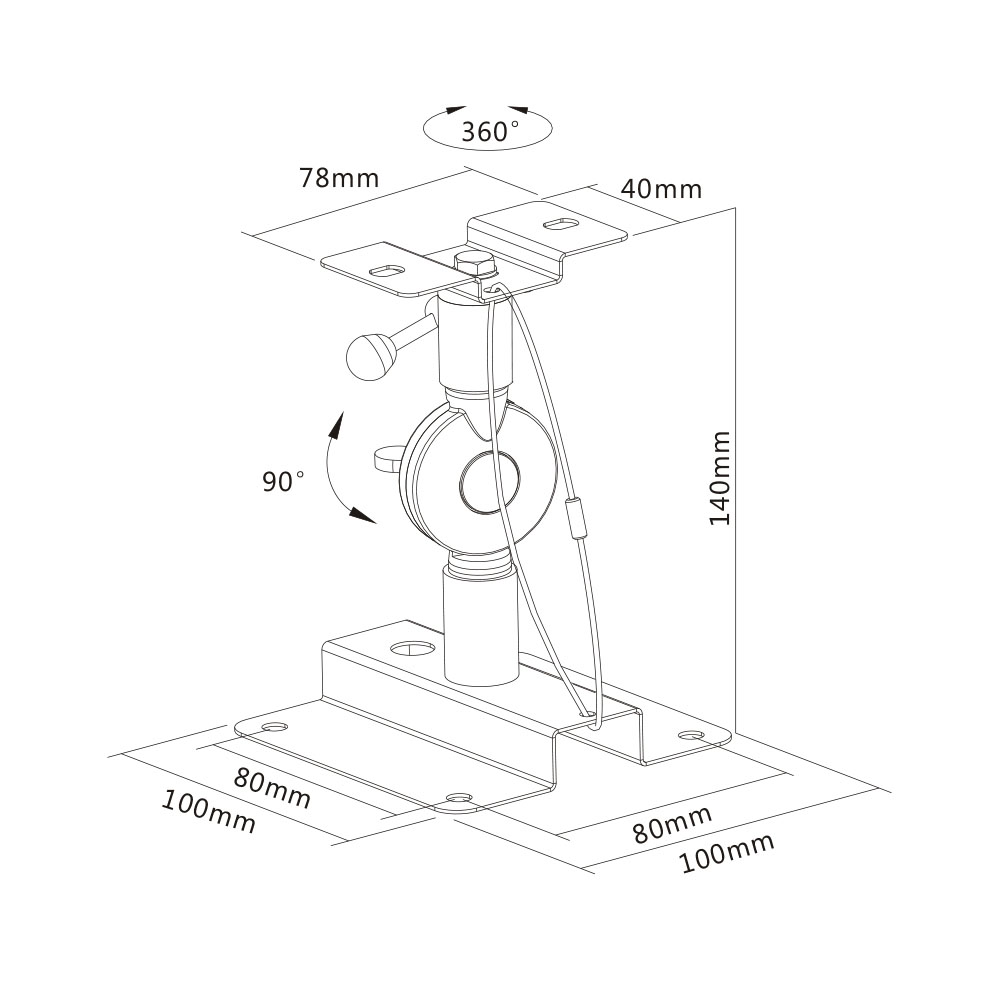 Speaker Universal Mount - Anti-theft Swivel & Tilt 15kg - Image 5
