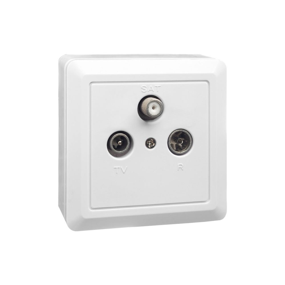 SAT-TV-FM 2×2 End Wall Outlet Socket 1dB (5-2400Mhz) - Image 2