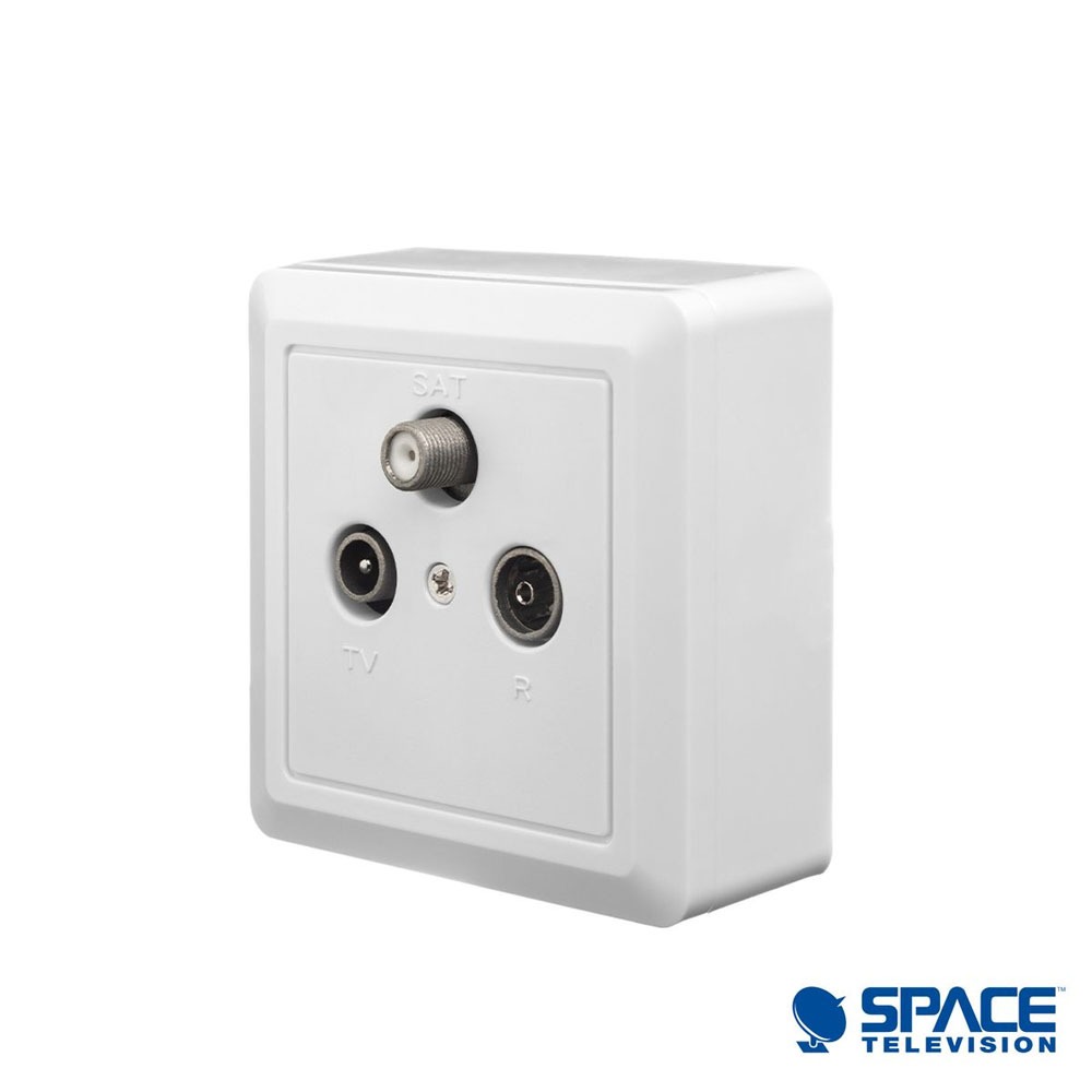 SAT-TV-FM 2×2 End Wall Outlet Socket 1dB (5-2400Mhz) - Image 3