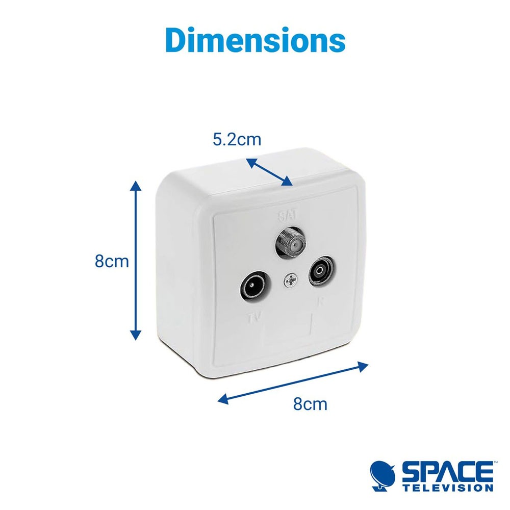SAT-TV-FM 2×2 End Wall Outlet Socket 1dB (5-2400Mhz) - Image 6