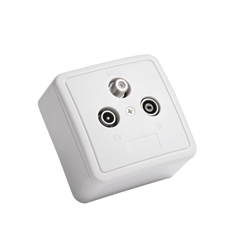SAT-TV-FM 2×2 End Wall Outlet Socket 1dB (5-2400Mhz)