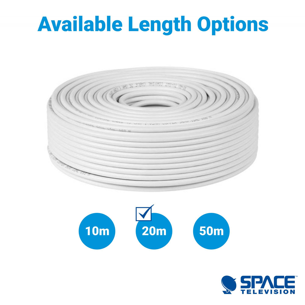 Spacecom RG6U CSS Coax Cable White 20m - CRG6UECO/20M - Image 3