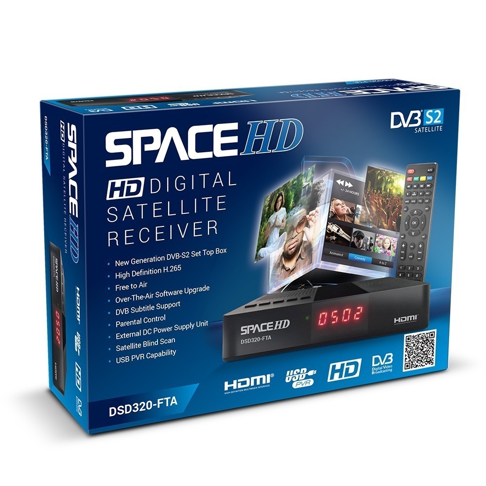 SpaceHD DVB-S2 Free-to-Air Digital Satellite Receiver - REC-DSD320-FTA - Image 2