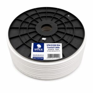 Space Television RG6 Tri-Shield 60% Braid Coaxial Cable White – 100m