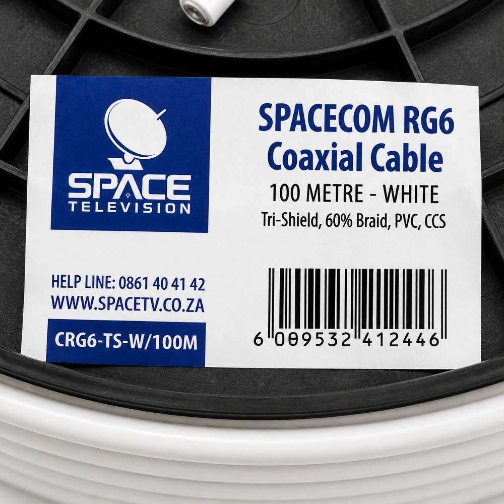 Space Television RG6 Tri-Shield 60% Braid Coaxial Cable White – 100m - Image 5